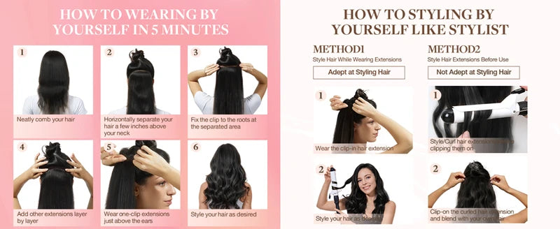 Straight Clip in Hair Extensions Real Human Hair 8Pcs Remy Human Hair Clip Natural Soft Human Hair 120g #1B Natural Black