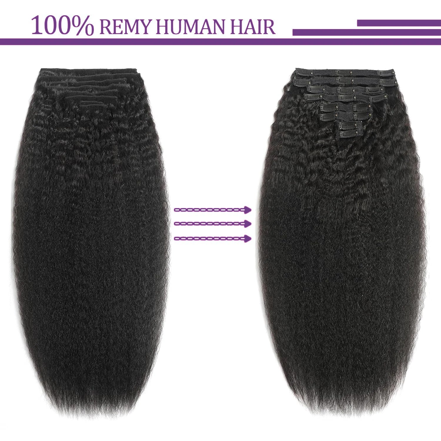 Yaam Kinky Straight Clip In Hair