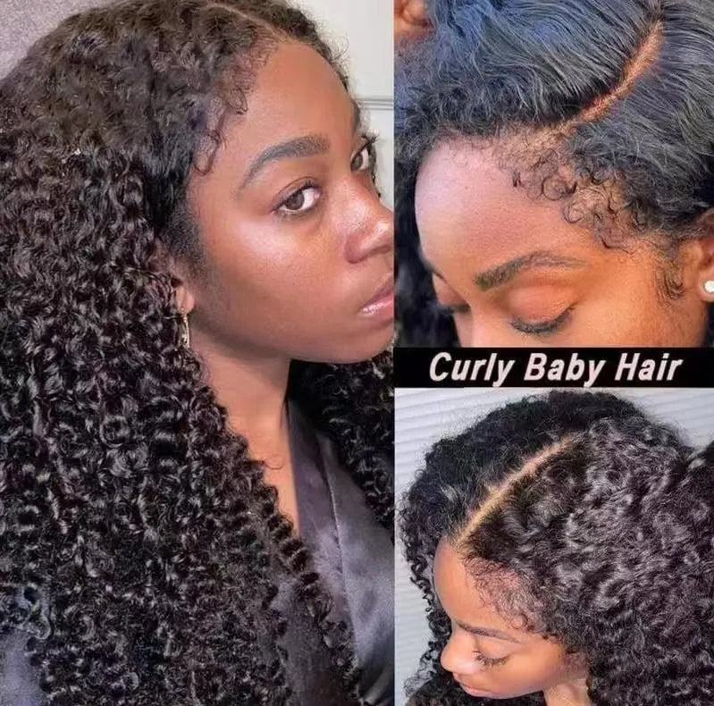 13x6 Hd 250 Density Afro Kinky Curly Wig 100% Human Hair 13x4 4c Edges Frontal Deep Wave Curly Lace Front Wigs For Women on sale
