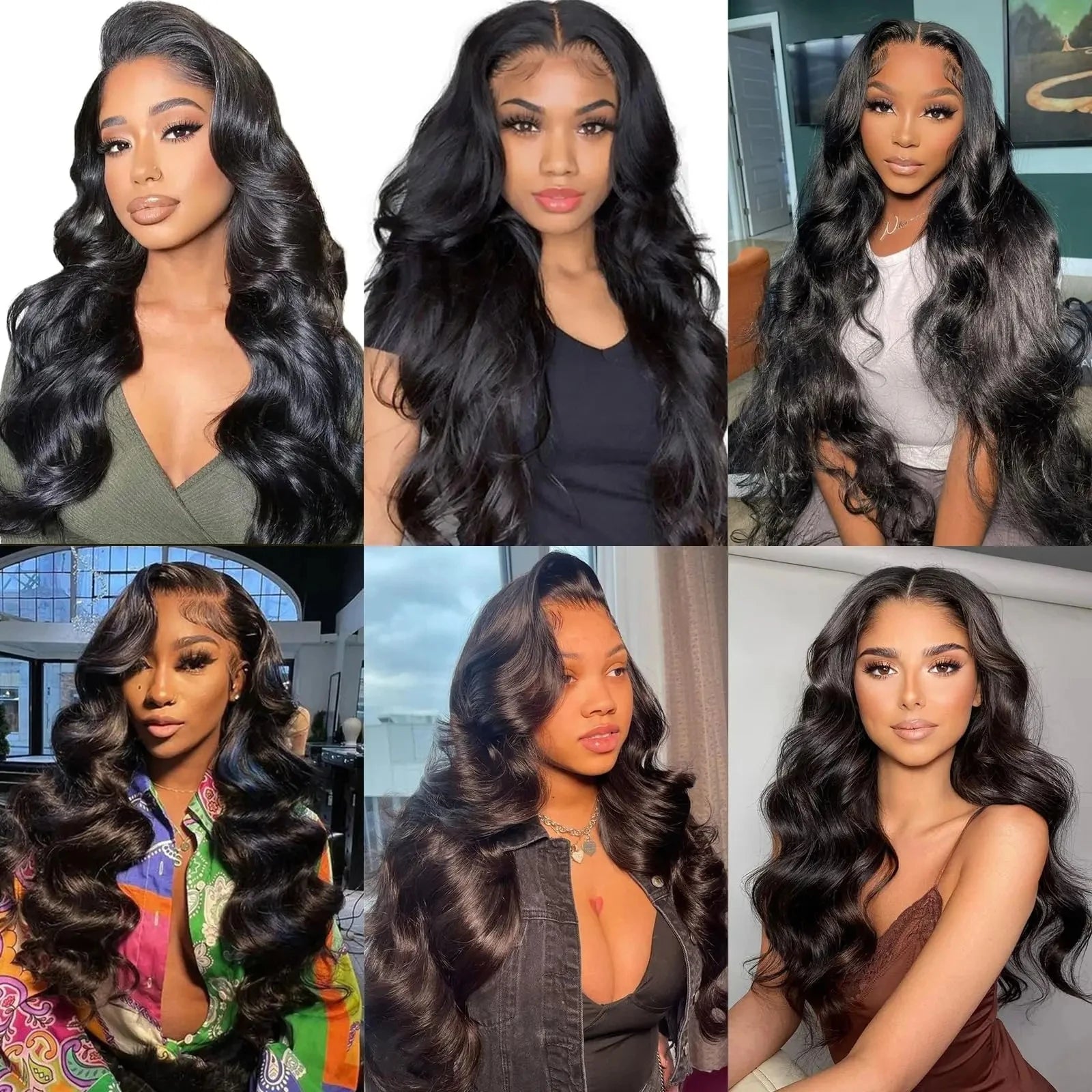 Clip in Body Wave Hair Extensions for Black Women 100% Unprocessed Virgin Human Hair Clip in Extensions #1B Natural Black Color