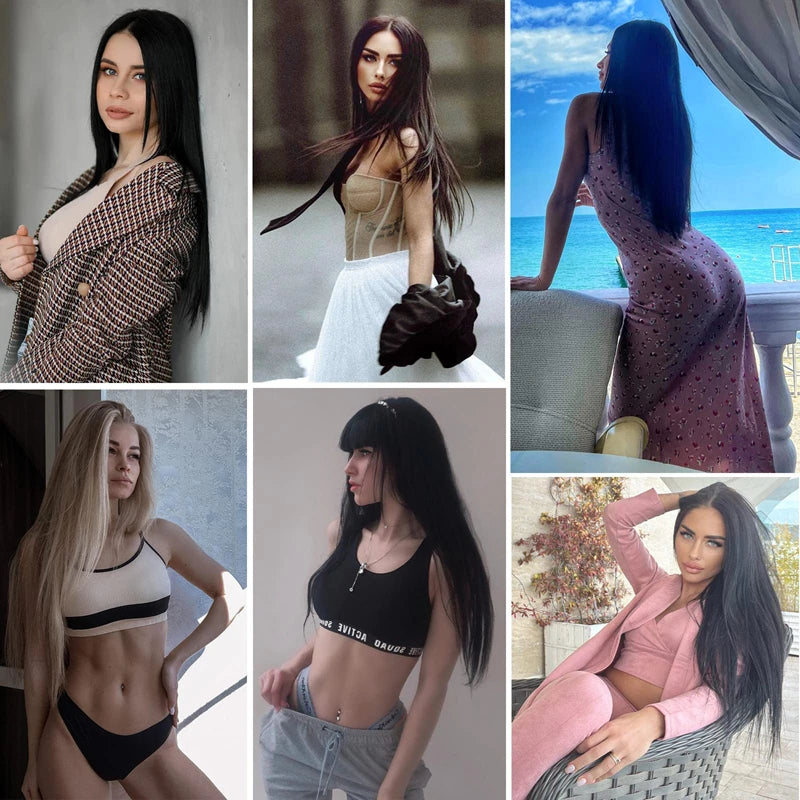 Straight Clip in Hair Extensions Real Human Hair 8Pcs Remy Human Hair Clip Natural Soft Human Hair 120g #1B Natural Black