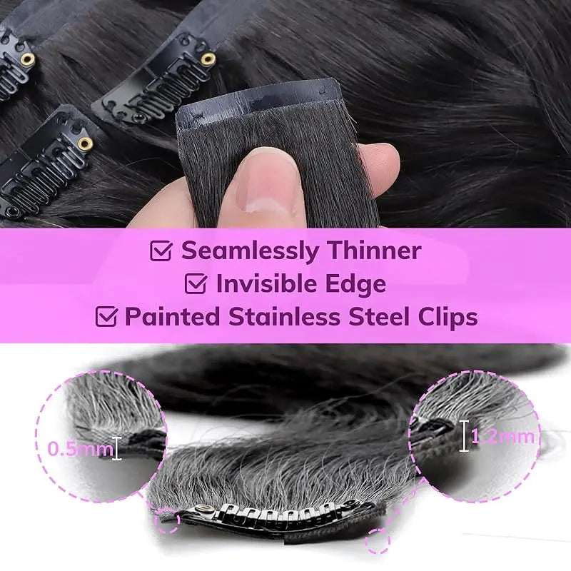 Body Wave 100% Brazilian Clip in Hair Extensions Human Hair 8Pcs Remy Hair Extensions Clip ins For Women with 18Clips 120g