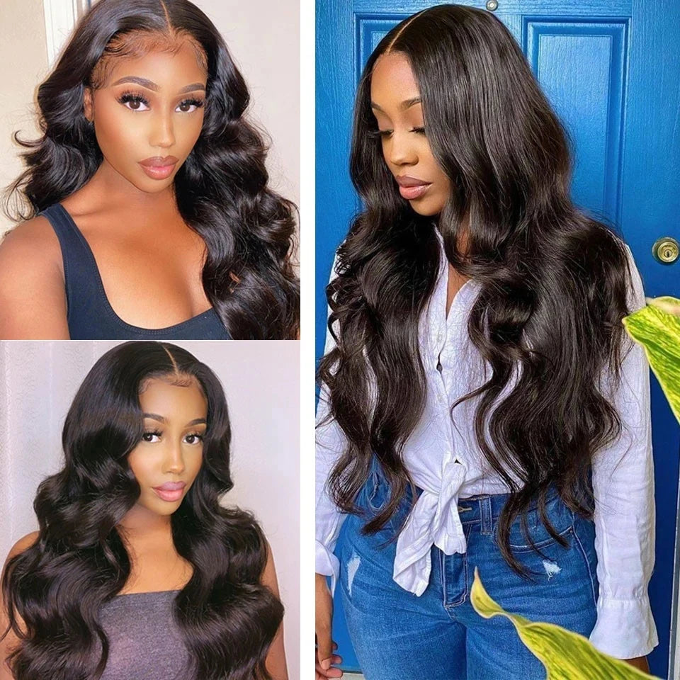 Clip in Body Wave Hair Extensions for Black Women 100% Unprocessed Virgin Human Hair Clip in Extensions #1B Natural Black Color