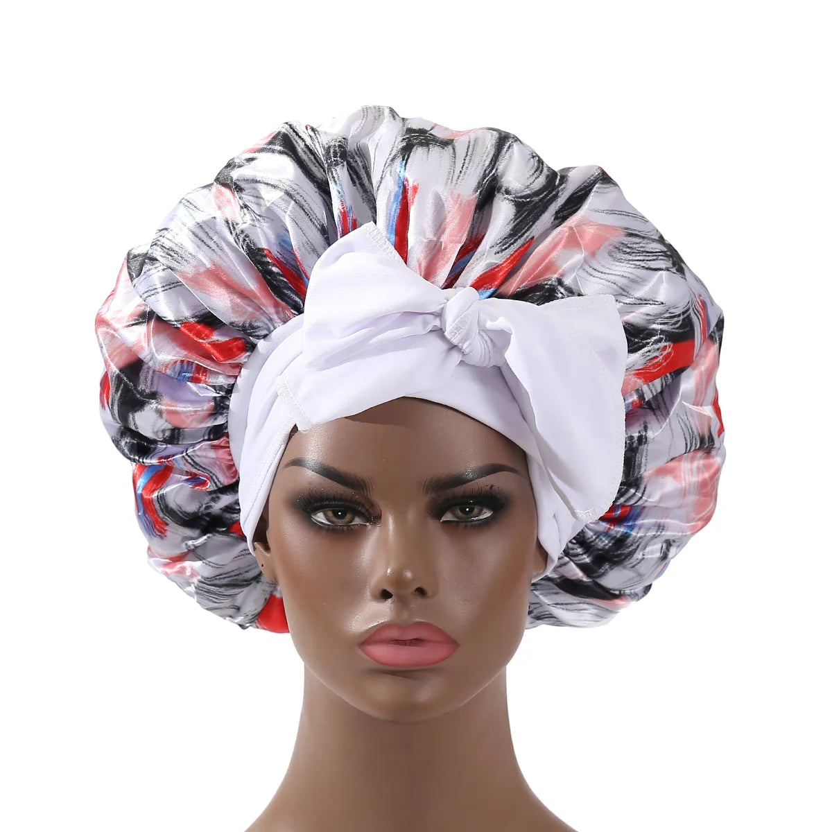 Yaam Extra Large Satin Bonnet Long Tail African Style