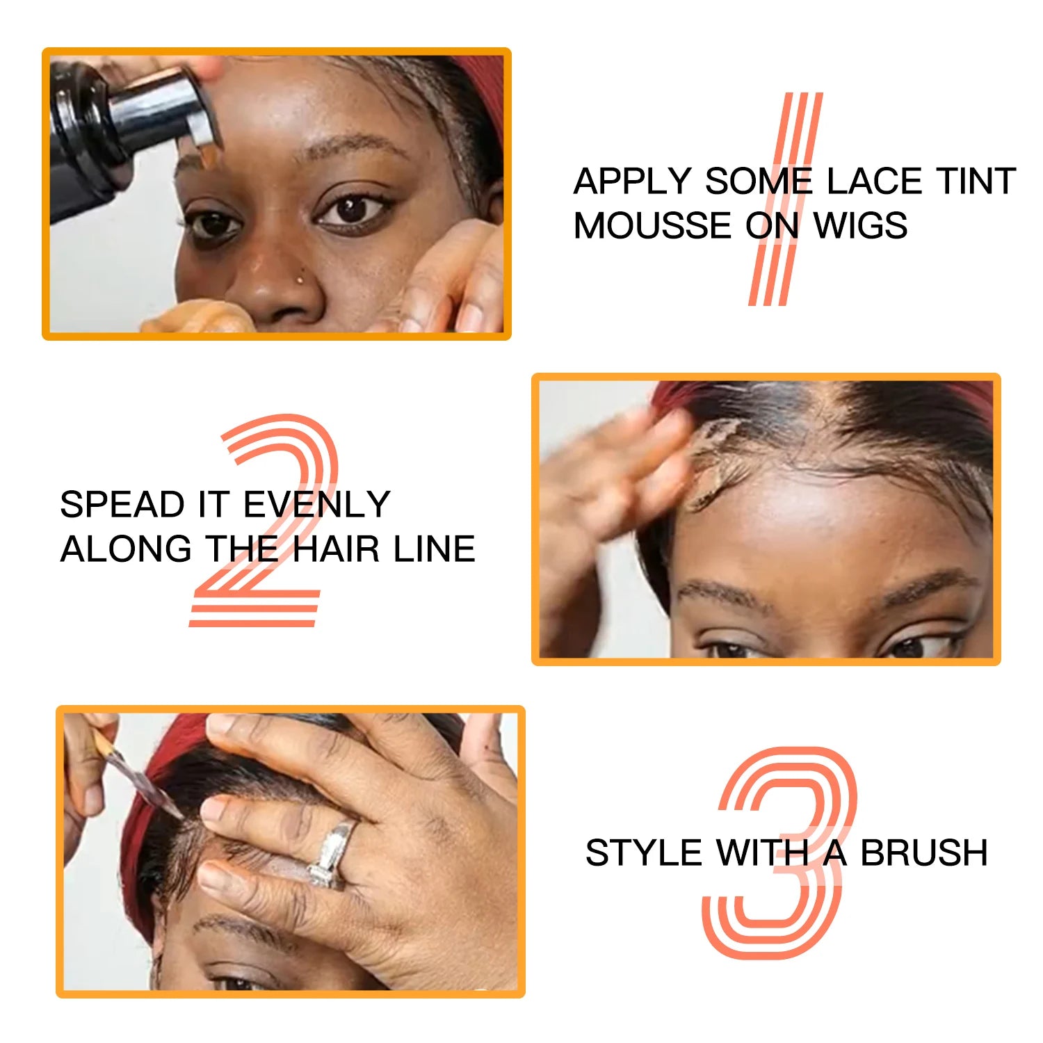 Yaam kit Glue+Lace Tint Spray For Wigs Light Brown+Lace Meliting Spray