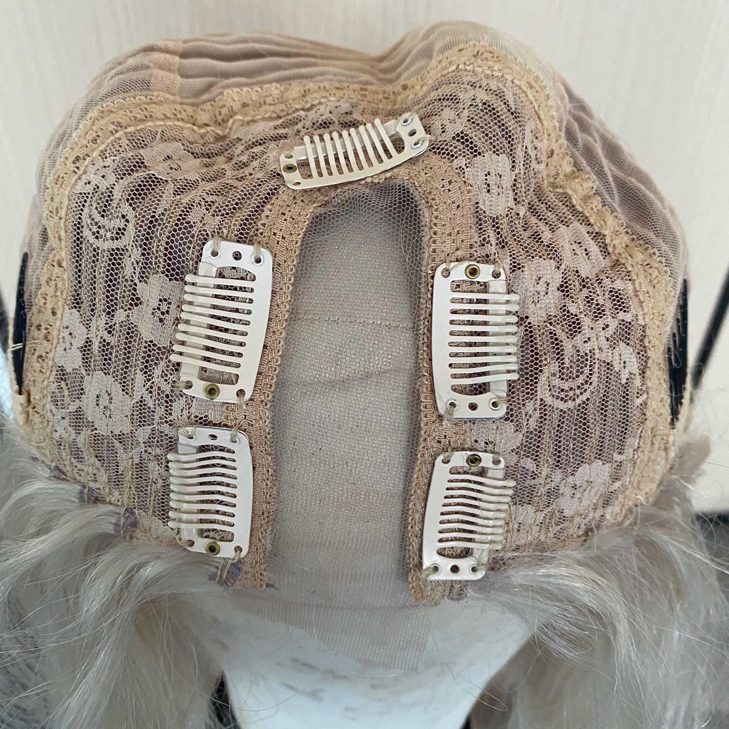 Long Indian 100% Human Hair Bayalage Blonde 1x4 u Part Wigs for Black Women Glueless Full Ends Platinum Blonde V Part Wigs