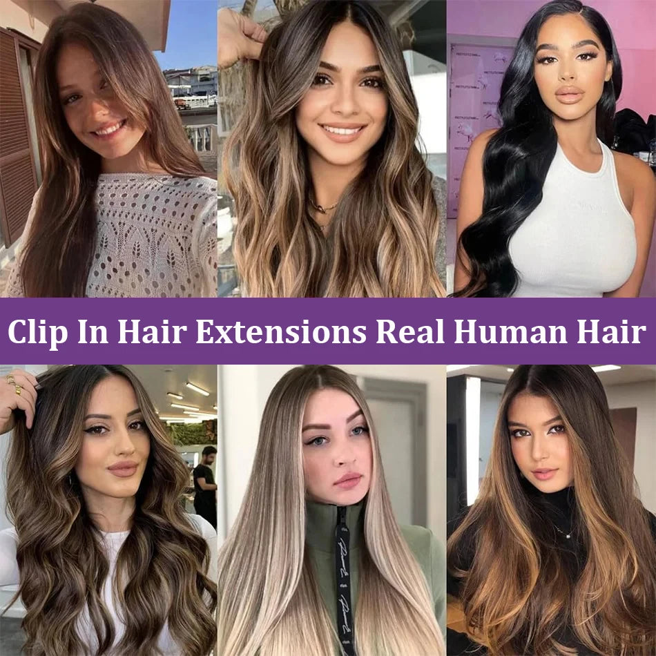 Clip in Hair Extensions With 18 Clips Deep Wave Real Human Hair Curly Thick to Ends For Women 120G 240G Per Set Natural Black