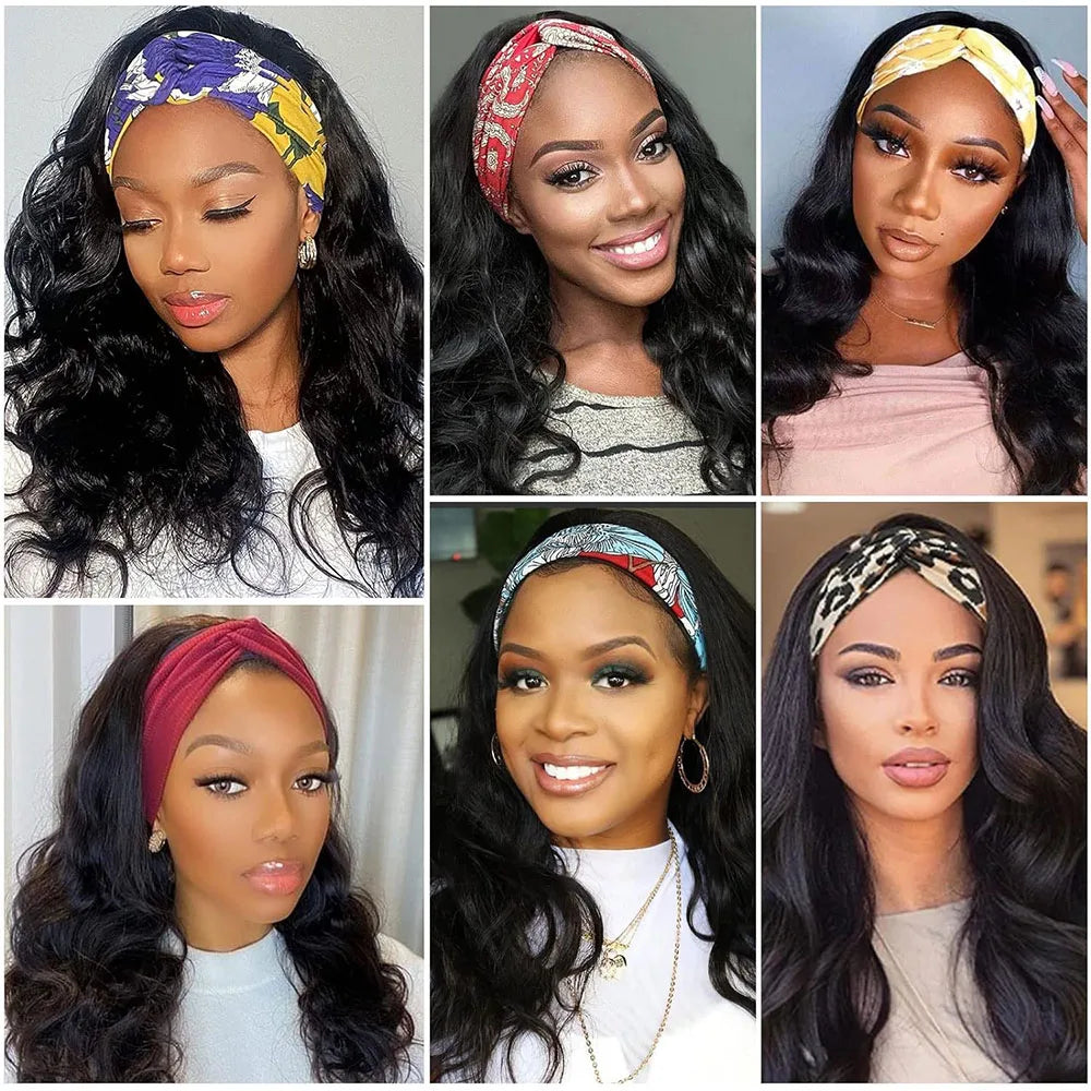 Yaam Body Wave Headband Human Hair Wig