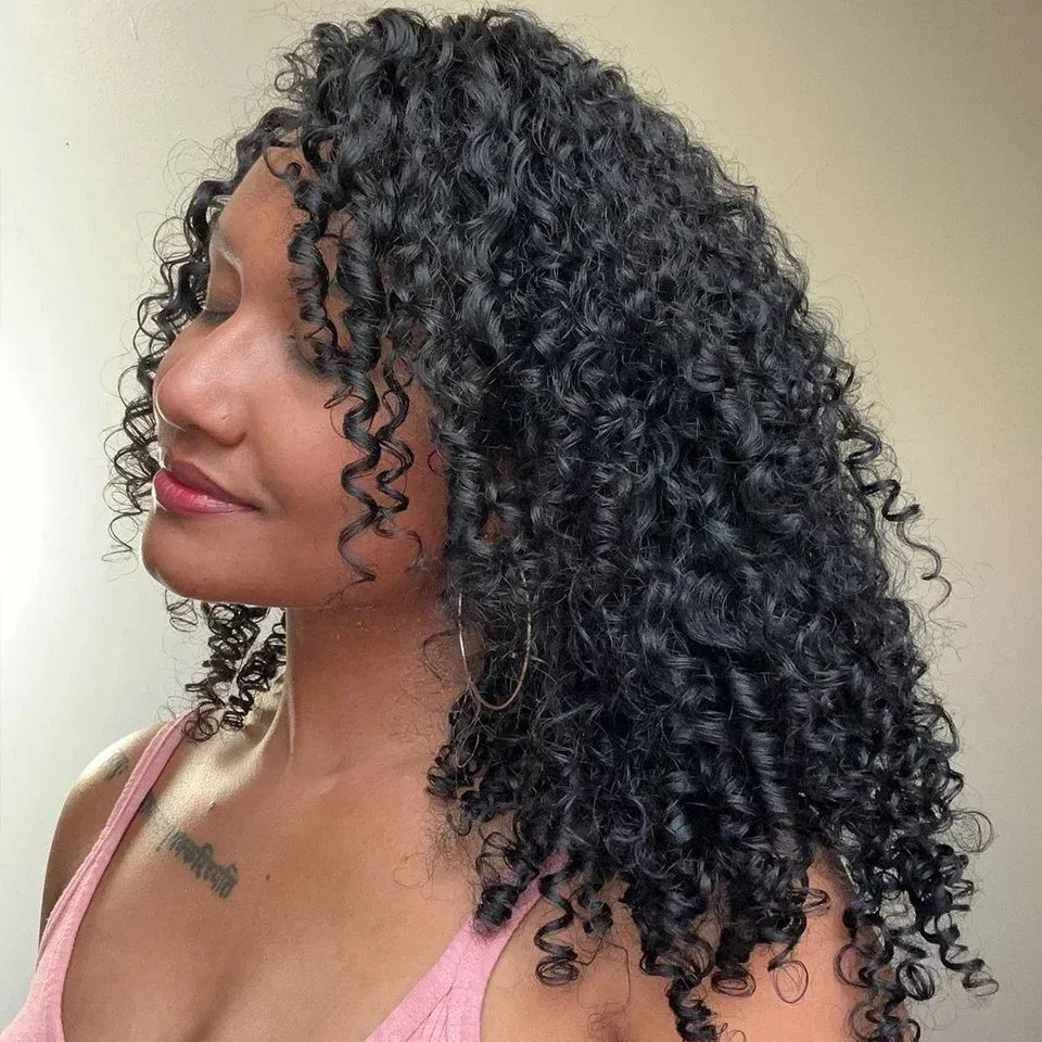 14-24Inches Pixie Bouncy Afro Kinky Curly Human Hair 3/4 Bundles Deal 100% Virgin Raw Hair Extension Double Drawn Wholesale 15A