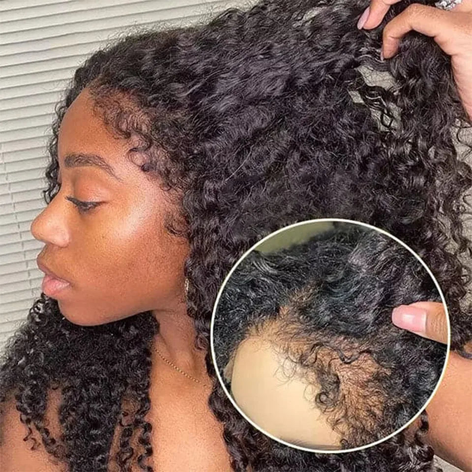 13x6 Hd 250 Density Afro Kinky Curly Wig 100% Human Hair 13x4 4c Edges Frontal Deep Wave Curly Lace Front Wigs For Women on sale