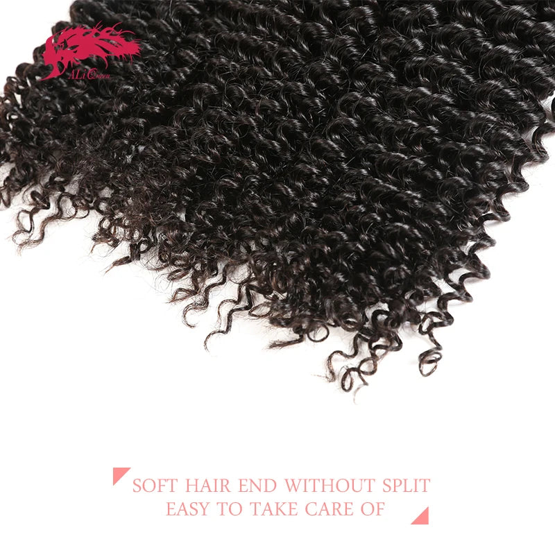 Ali Queen 10A Unprocessed Raw Virgin Hair Bundles 1Pcs Whosales Price 34 Inch Brazilian Kinky Curly Human Hair Weave