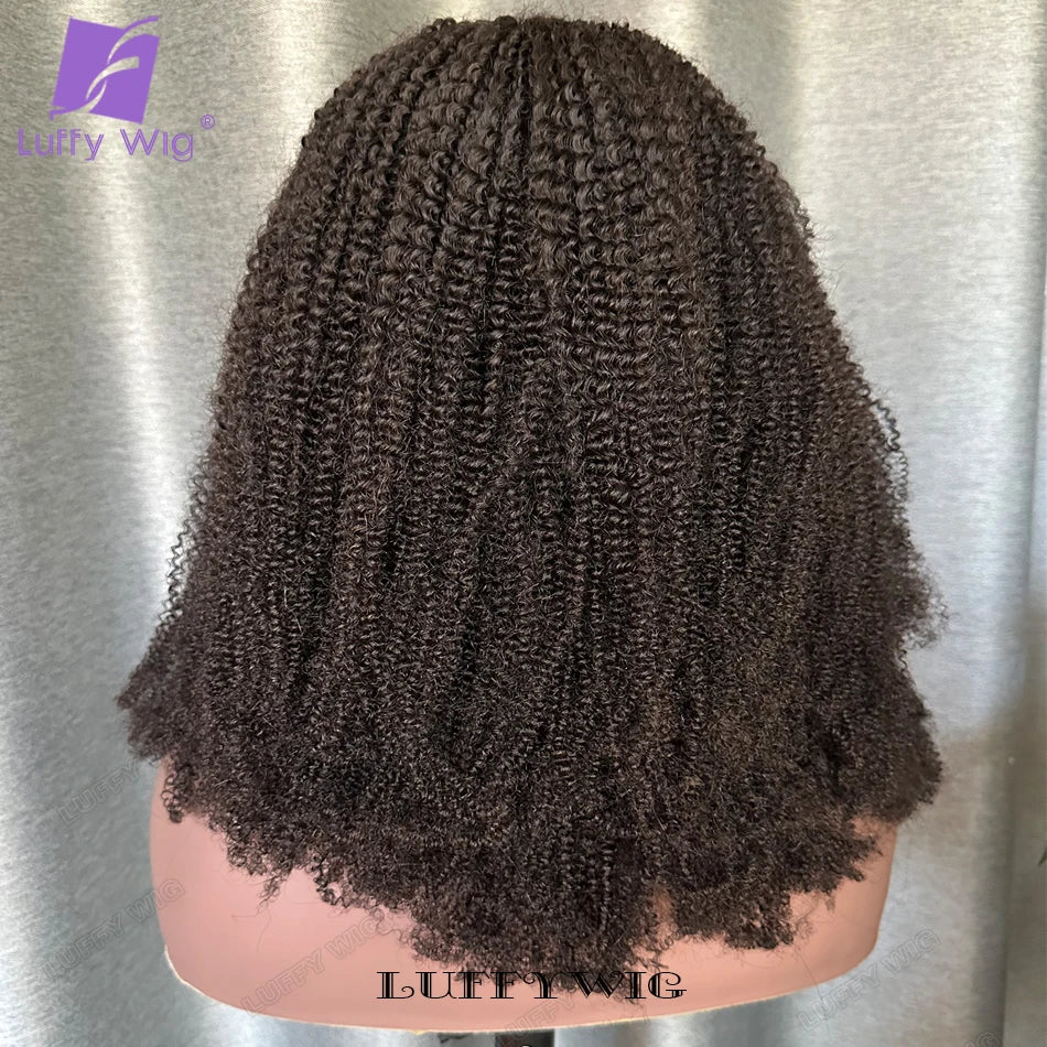 Afro Kinky Curly V Part Wig Human Hair Wigs Glueless V Part Wig Brazilian for Women No Leave Out Blend with Your Own Hairline