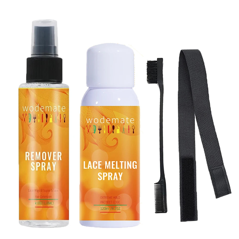 Yaam kit Glue+Lace Tint Spray For Wigs Light Brown+Lace Meliting Spray