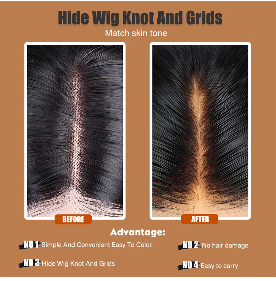 Wig Lace Dyeing Stick With Brush Double-Head Wig Knots Concealer Stick Lace Tint Spray For Lace Wigs & Frontal Part & Hairline