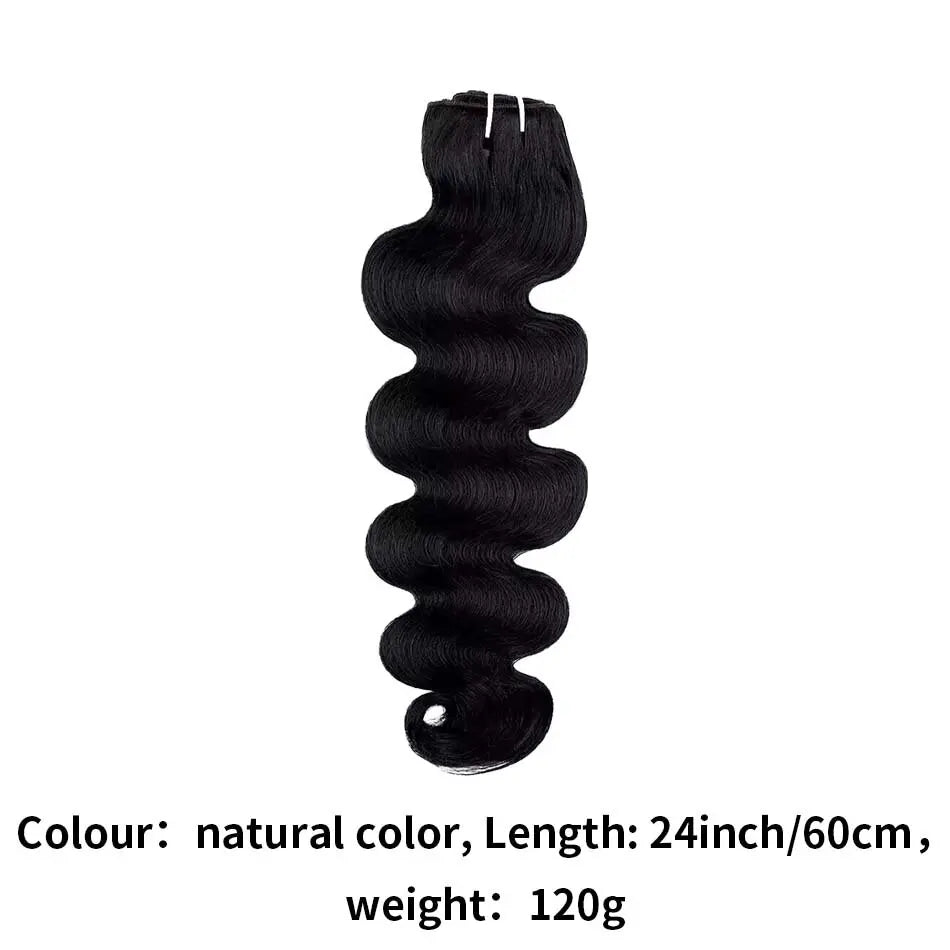 Clip in Body Wave Hair Extensions for Black Women 100% Unprocessed Virgin Human Hair Clip in Extensions #1B Natural Black Color