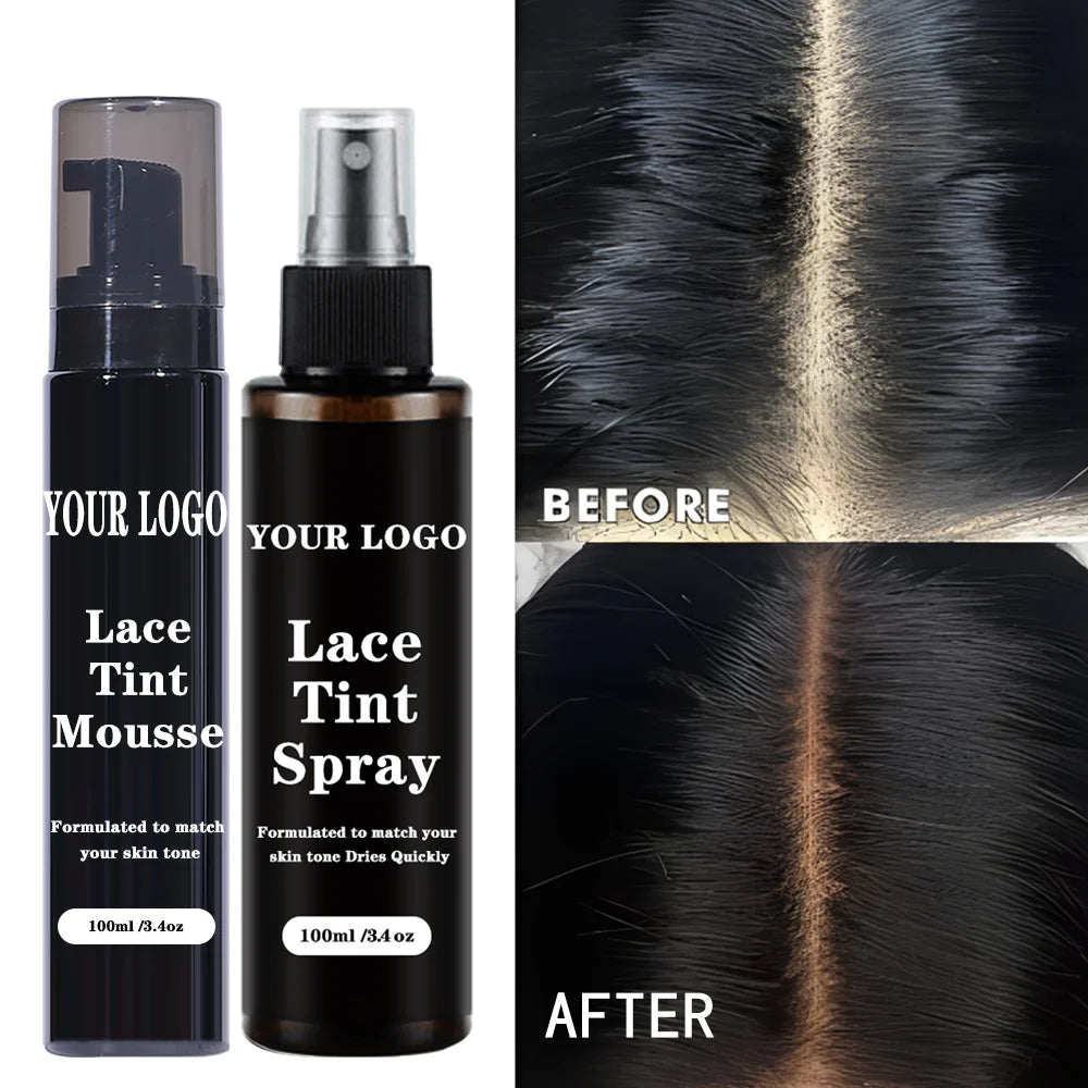 100ml Lace Tint Spray Wig Knots Healer Quick Dry Wig Grids Concealer Lace Tint Mousse For Lace Front Closures