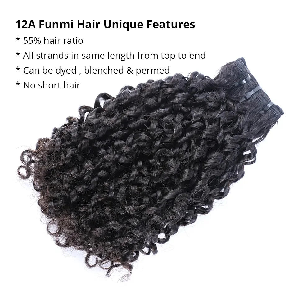 14-24Inches Pixie Bouncy Afro Kinky Curly Human Hair 3/4 Bundles Deal 100% Virgin Raw Hair Extension Double Drawn Wholesale 15A