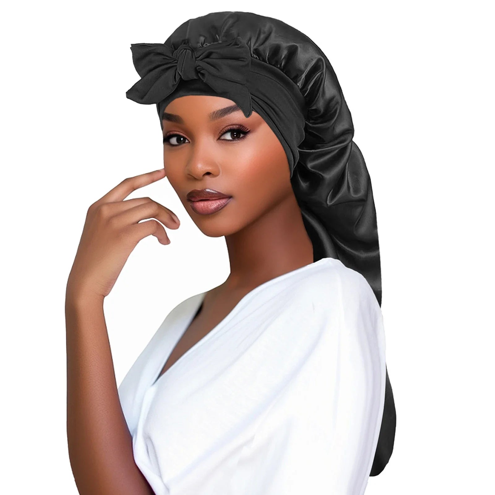 Yaam Bonnet Satin Sleeping Hat Long Tail