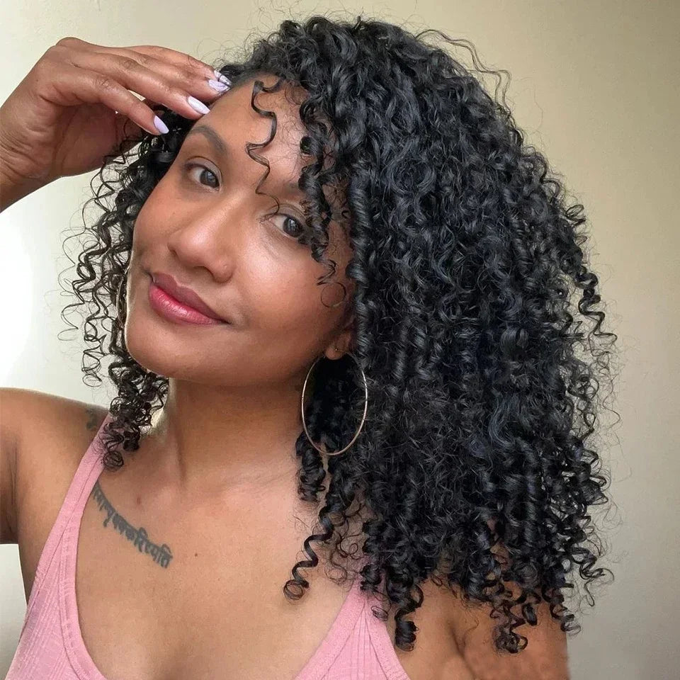 14-24Inches Pixie Bouncy Afro Kinky Curly Human Hair 3/4 Bundles Deal 100% Virgin Raw Hair Extension Double Drawn Wholesale 15A