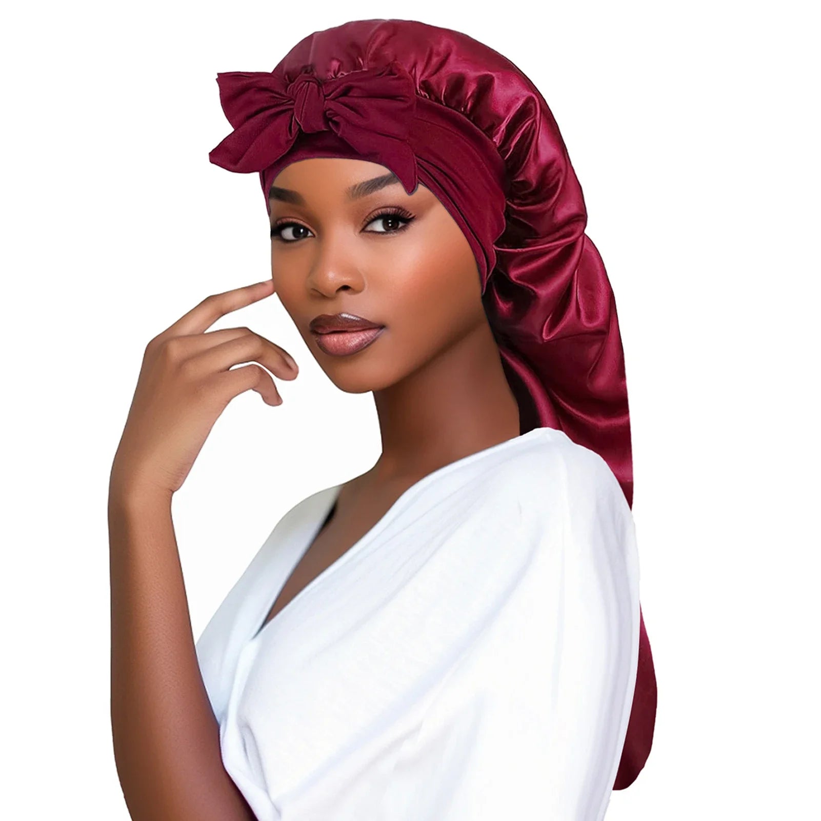 Yaam Bonnet Satin Sleeping Hat Long Tail