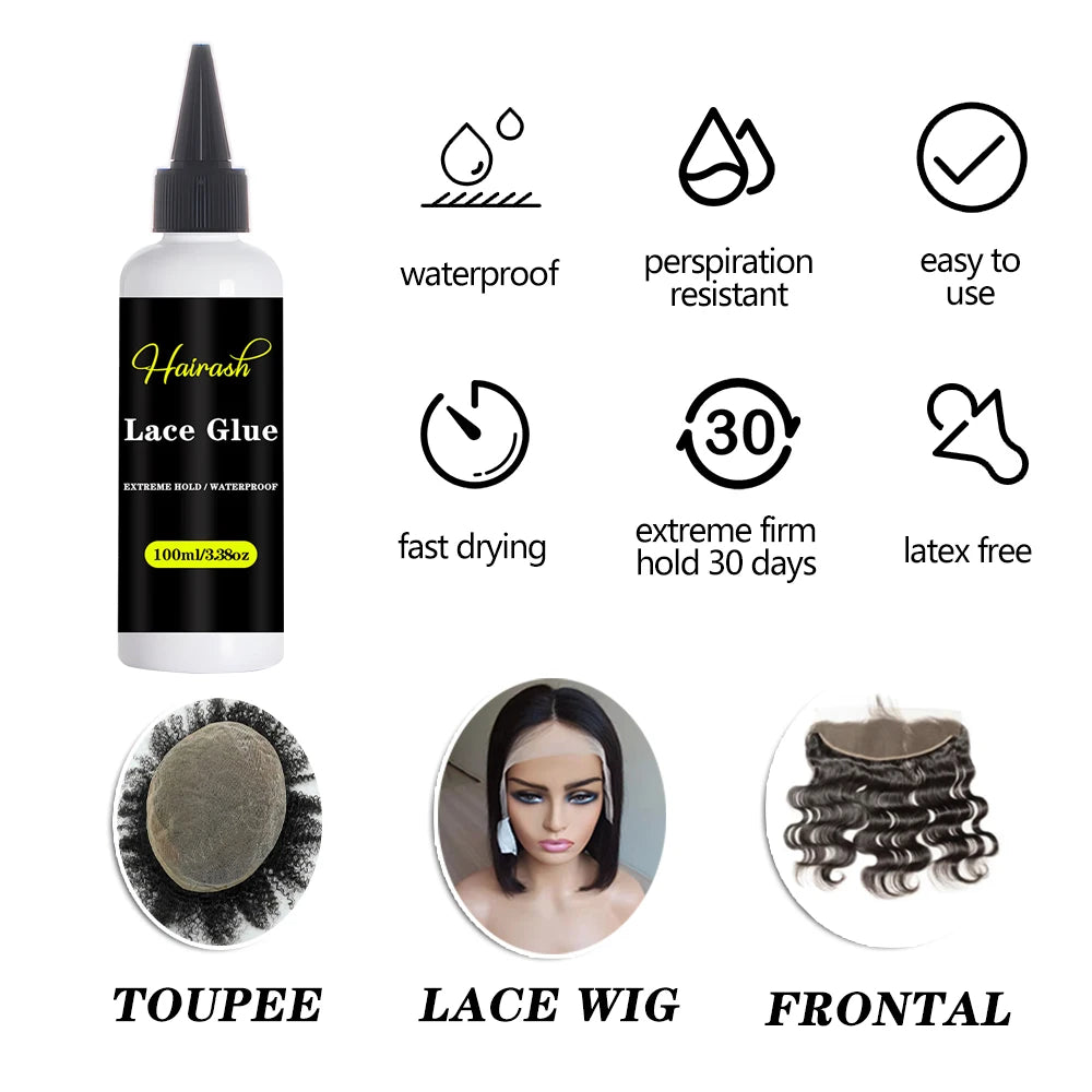 100ml Wig Glue For Lace Front Wigs Waterproof Extra Strong Hair Glue Adhesives Remover