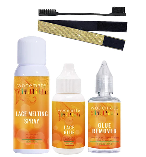 Yaam kit Glue+Lace Tint Spray For Wigs Light Brown+Lace Meliting Spray