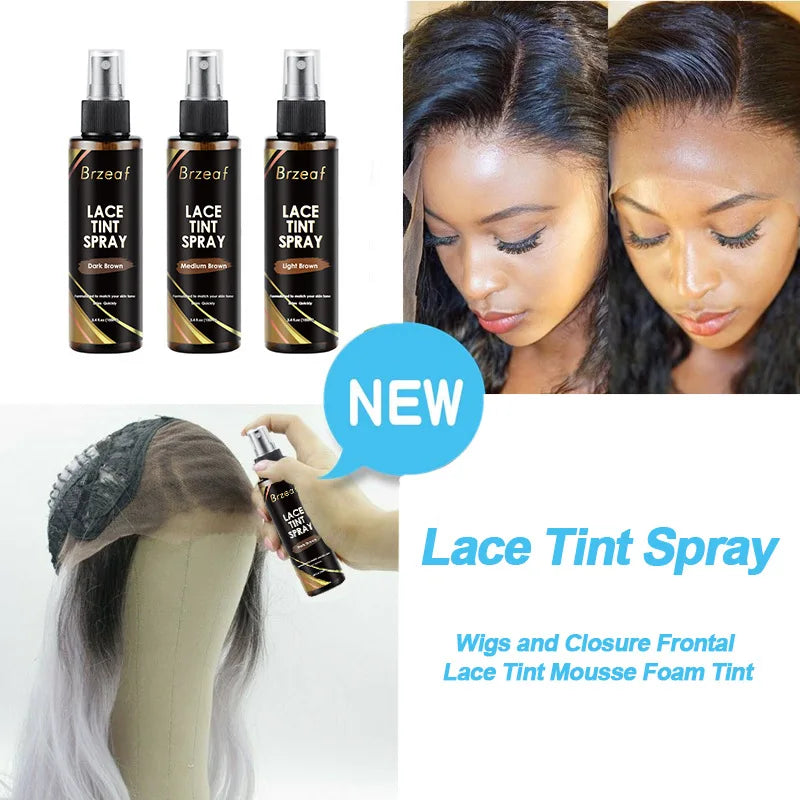Wig Lace Dyeing Stick With Brush Double-Head Wig Knots Concealer Stick Lace Tint Spray For Lace Wigs & Frontal Part & Hairline