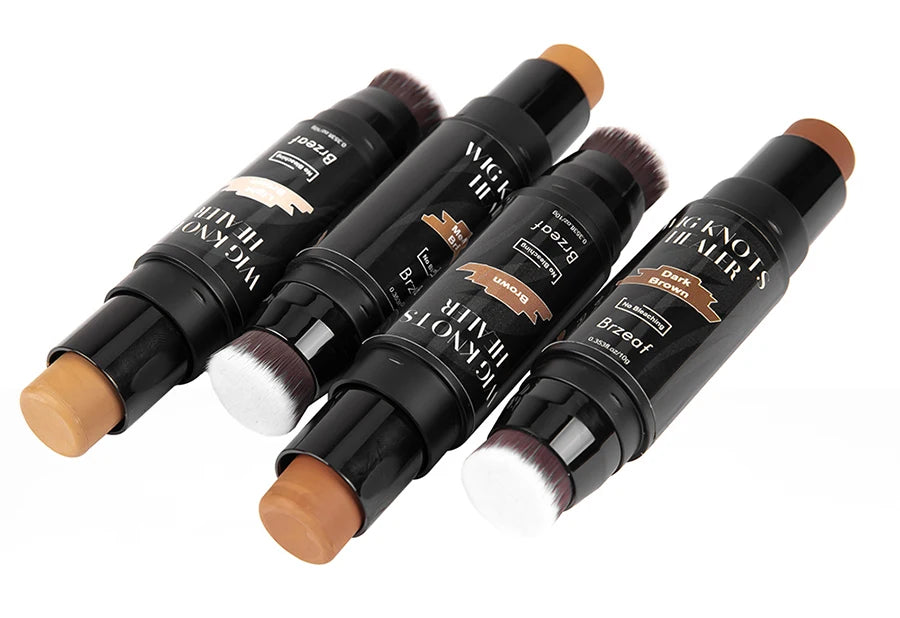 Wig Lace Dyeing Stick With Brush Double-Head Wig Knots Concealer Stick Lace Tint Spray For Lace Wigs & Frontal Part & Hairline