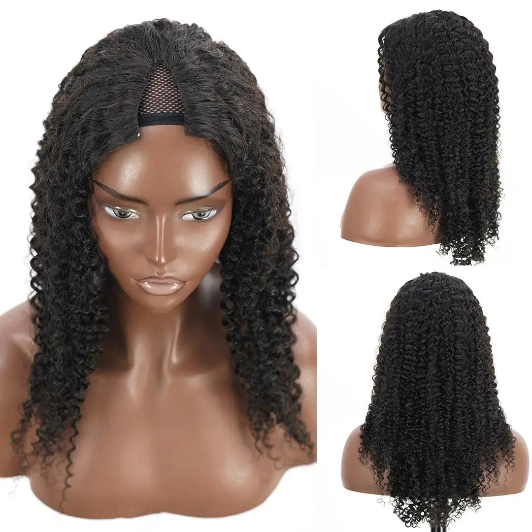 Curly V Part Wig Human Hair 250% Glueless V U Part Human Hair Wigs for Women Brazilian Remy Deep Wave 30 32 34 Inch Wigs on Sale