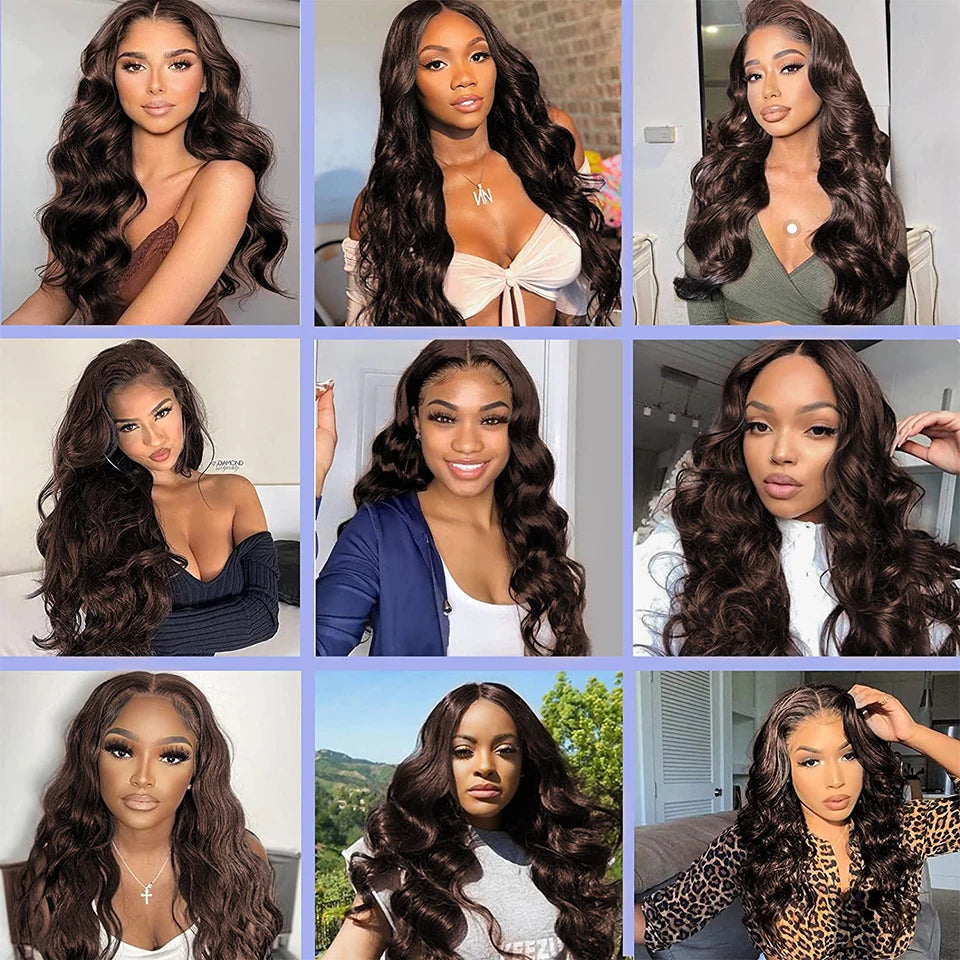 10-24Inch 120G/Set #2 Color Dark Brown Body Wave Clip In Human Hair Extensions Brazilian 100% Remy Human Hair 8Pcs/Set For Women