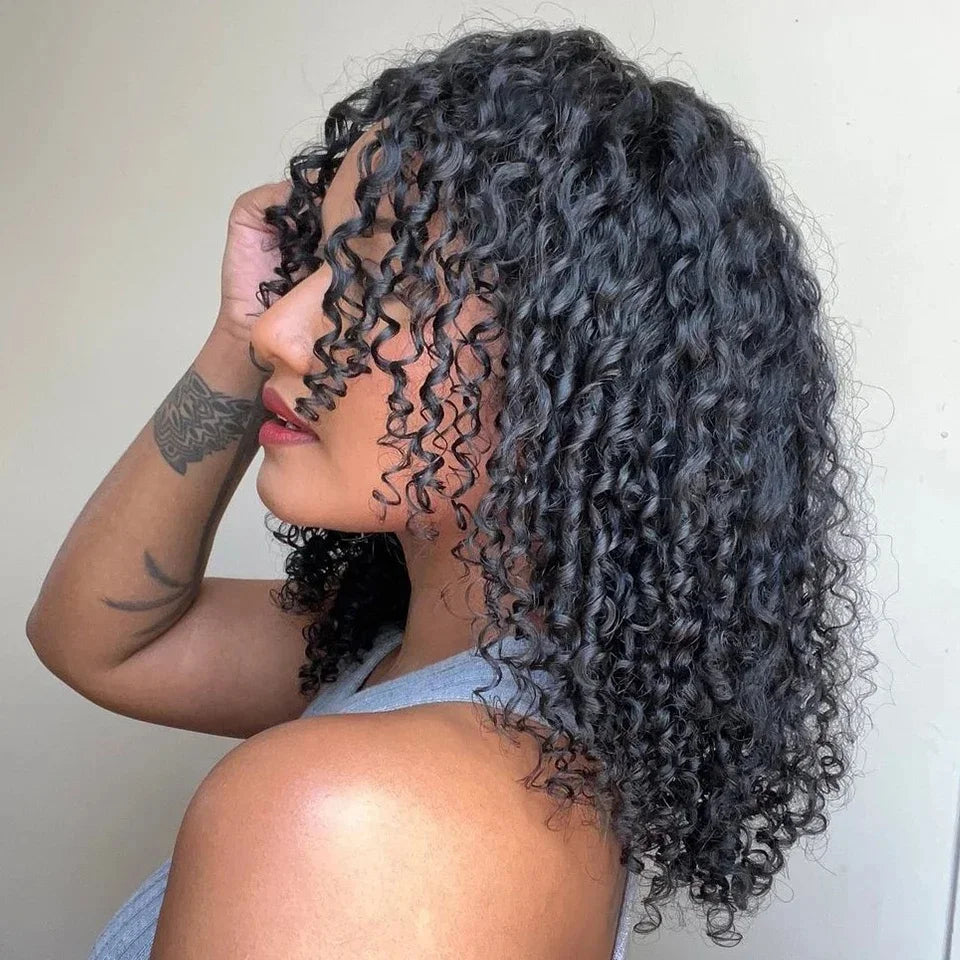 14-24Inches Pixie Bouncy Afro Kinky Curly Human Hair 3/4 Bundles Deal 100% Virgin Raw Hair Extension Double Drawn Wholesale 15A