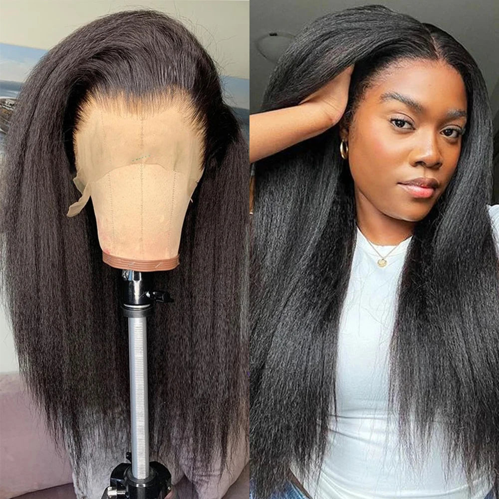 Yaam Kinky Straight 360 Lace Front Wigs Human Hair