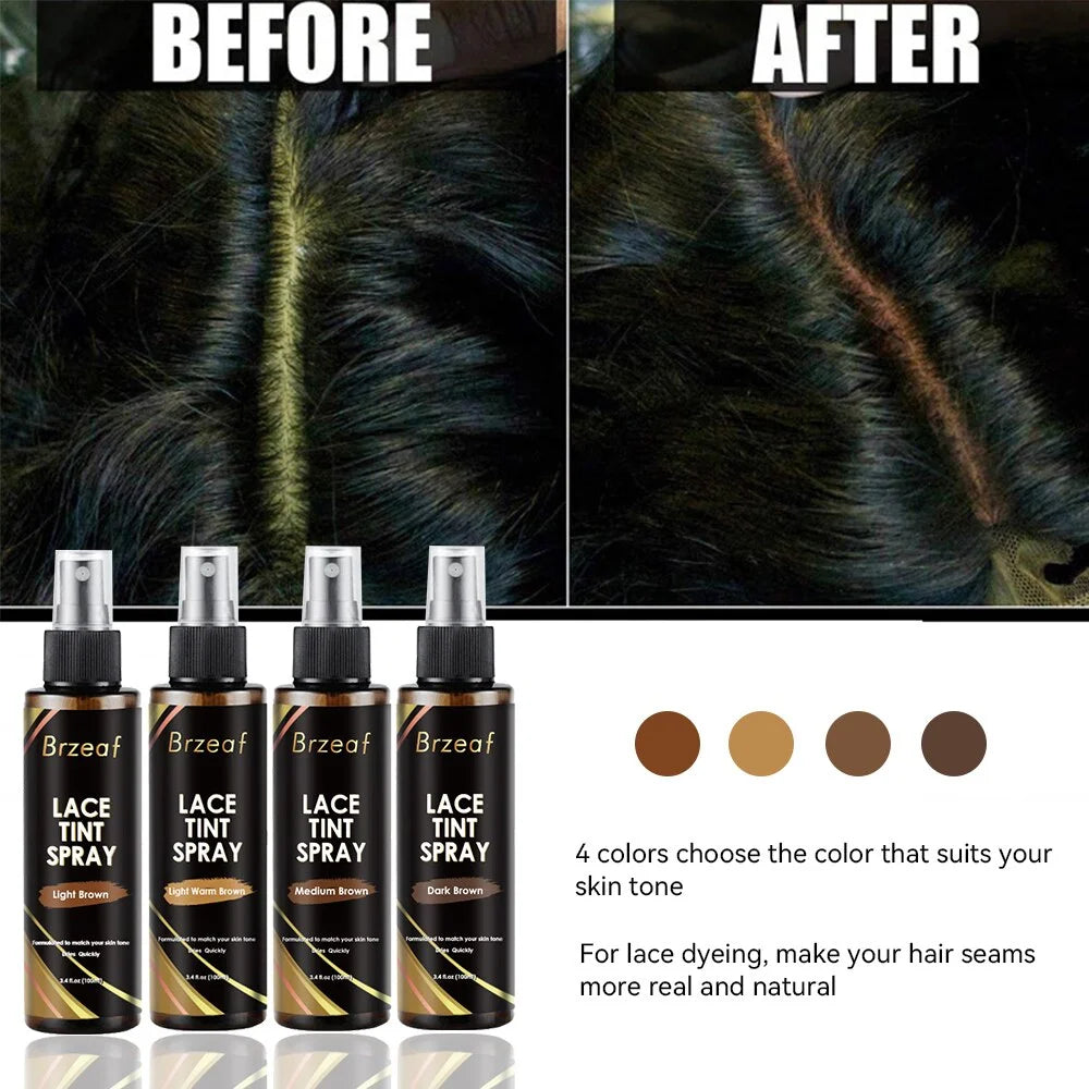Wig Lace Dyeing Stick With Brush Double-Head Wig Knots Concealer Stick Lace Tint Spray For Lace Wigs & Frontal Part & Hairline
