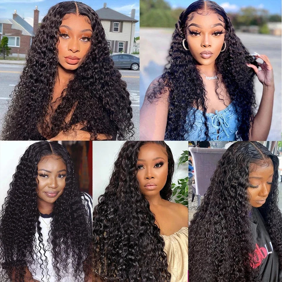 Clip in Hair Extensions With 18 Clips Deep Wave Real Human Hair Curly Thick to Ends For Women 120G 240G Per Set Natural Black