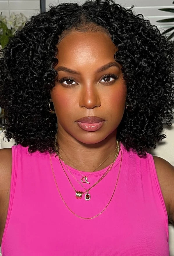 Yaam Hair Kinky Curly V Part Wig 100% Human Hair
