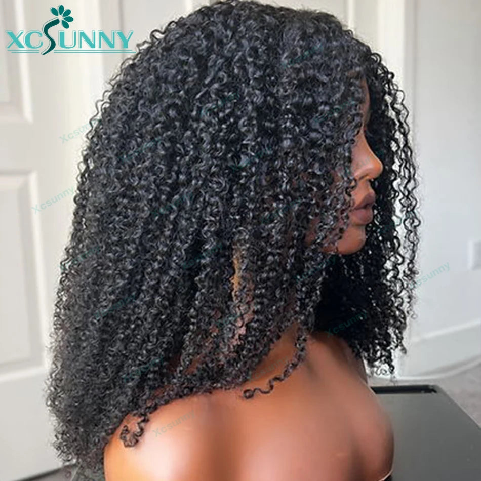 Kinky Curly V Part Wig Human Hair 4C For Black Women Brazilian Vpart Wig Wear With Your Own Scalp U Part Wig Real Human Hair