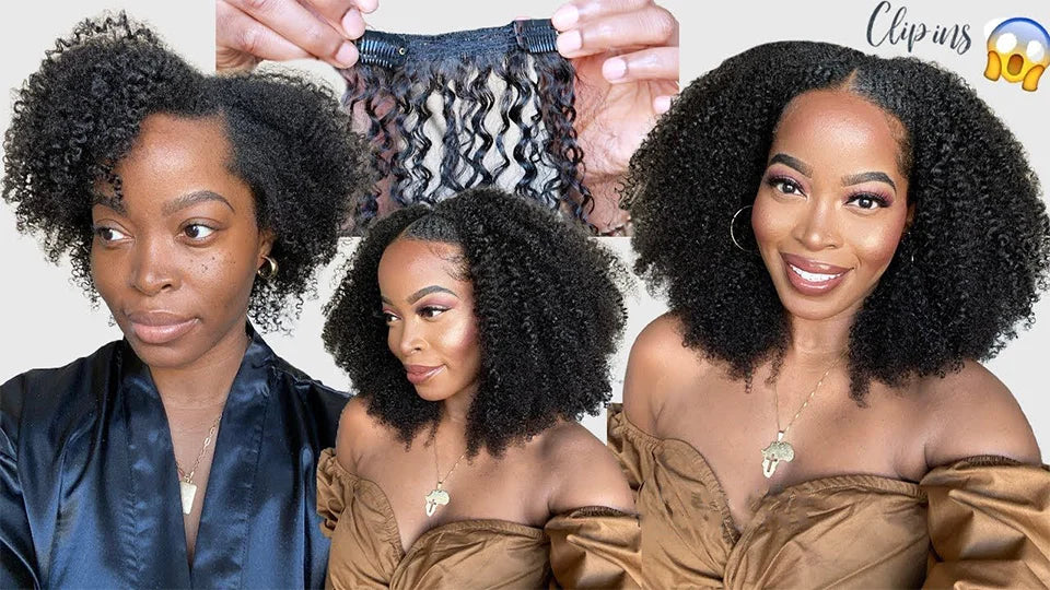 Afro Kinky Curly Clip In Human Hair Extensions 8Pcs/Pack Full Head For Black Women Brazilian Clip in Hair Extensions Human Hair