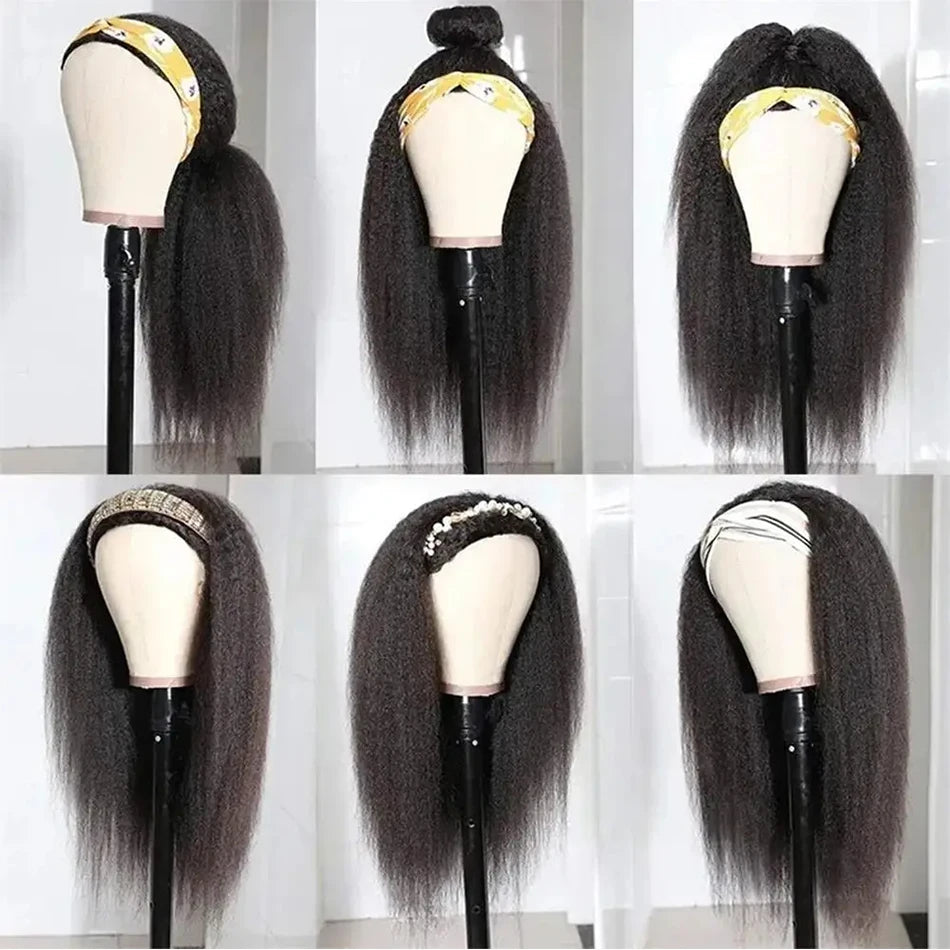 Yaam Kinky Straight Headband Wigs Human Hair Wig