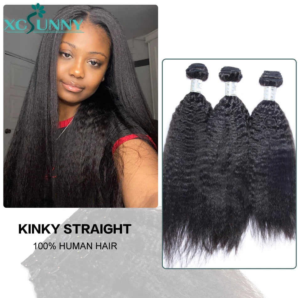 Seamless PU Clip In Hair Extensions Kinky Straight Burmese Classical Weft Clip Ins Human Hair Extensions For Black Women
