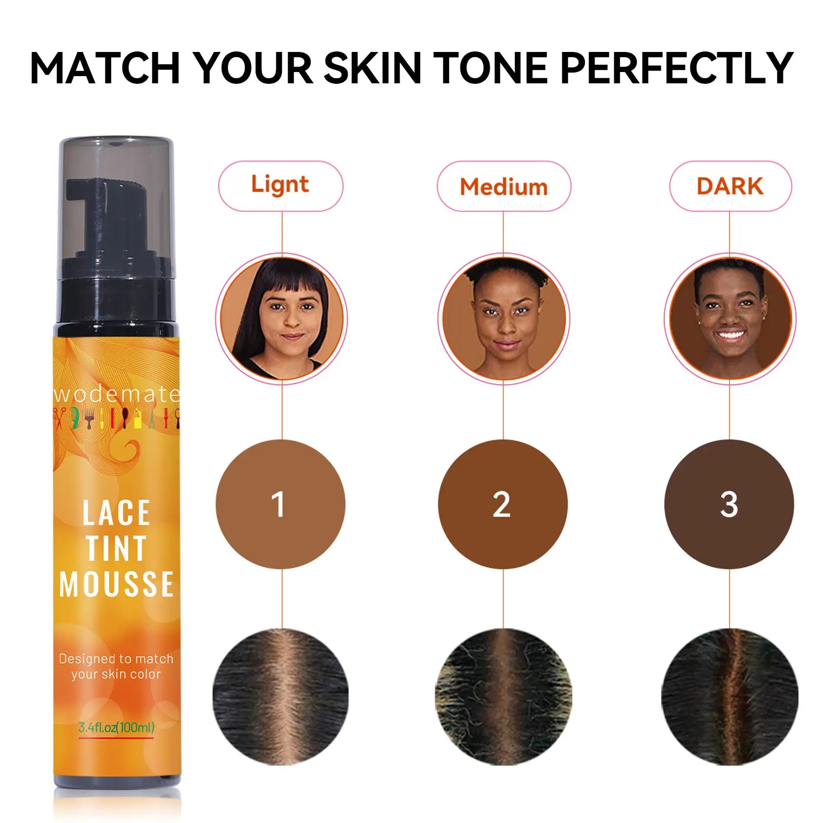 Yaam kit Glue+Lace Tint Spray For Wigs Light Brown+Lace Meliting Spray