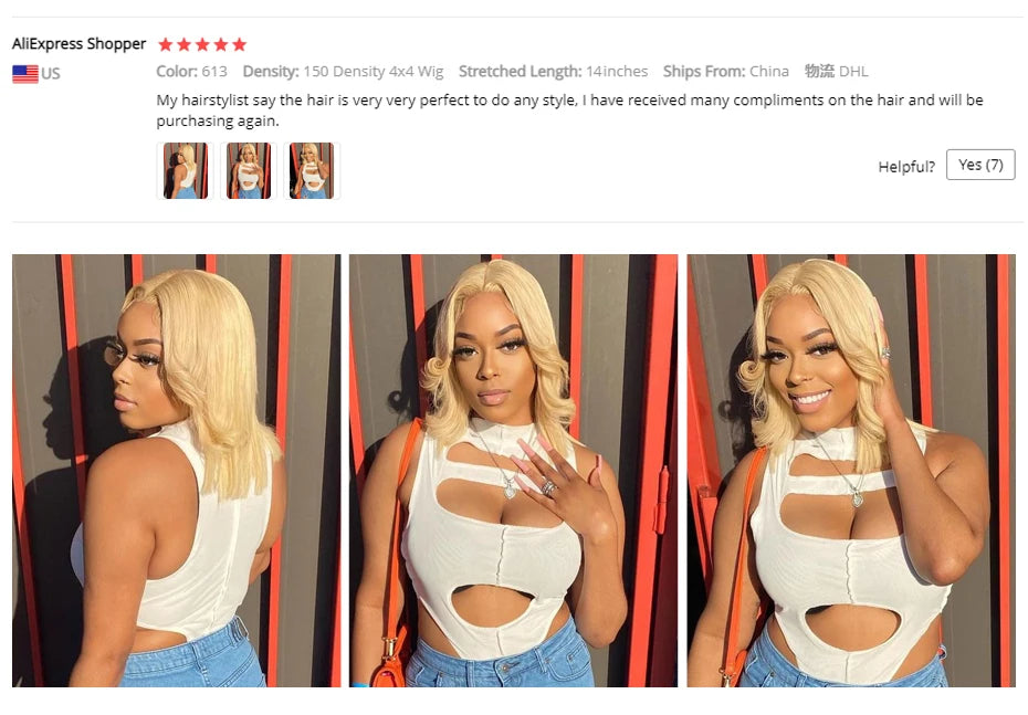 5x5 13x4 13x6 613 Blonde Bob Hair Wig Human Hair Lace Frontal Wig Brazilian Straight Bob Wig Lace Front Human Hair Wig for Women